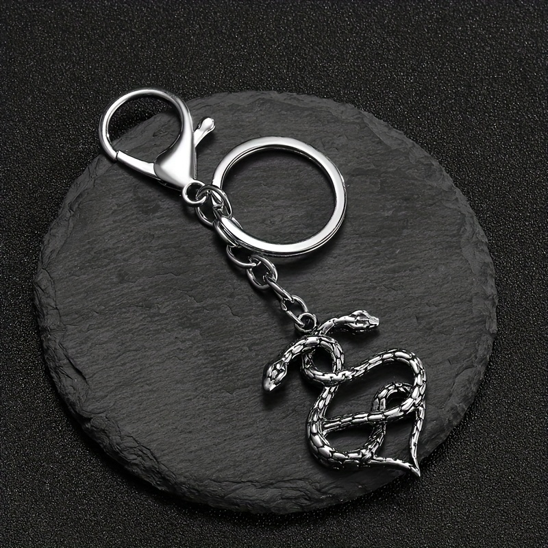 Fashionable And Exaggerated Unique Keychain For Men, Double Snake