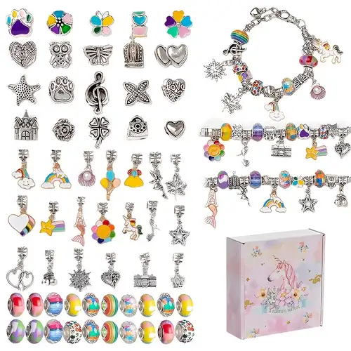 Charm Bracelet Neckalce Diy Jewelry Making Kit For Girls - Temu