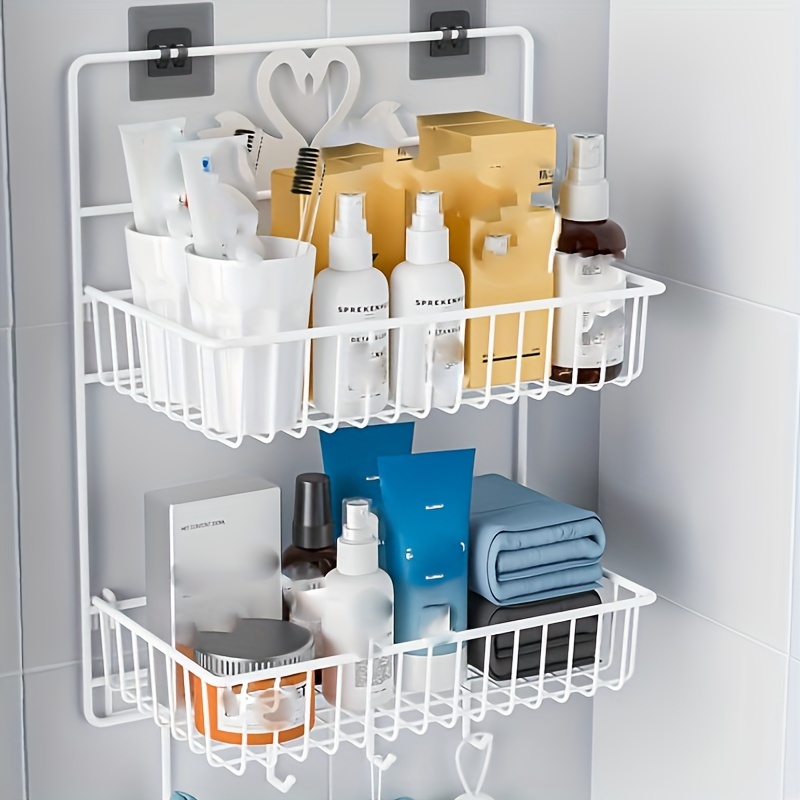 Wall Mounted Bathroom Storage Rack, Multifunctional Bathroom Hanging Shelf,  Shower Caddy Shelf, Bathroom Shelves With Towel Bar, Shampoo Shower Gel  Holder Organizer, Bathroom Accessories - Temu Australia