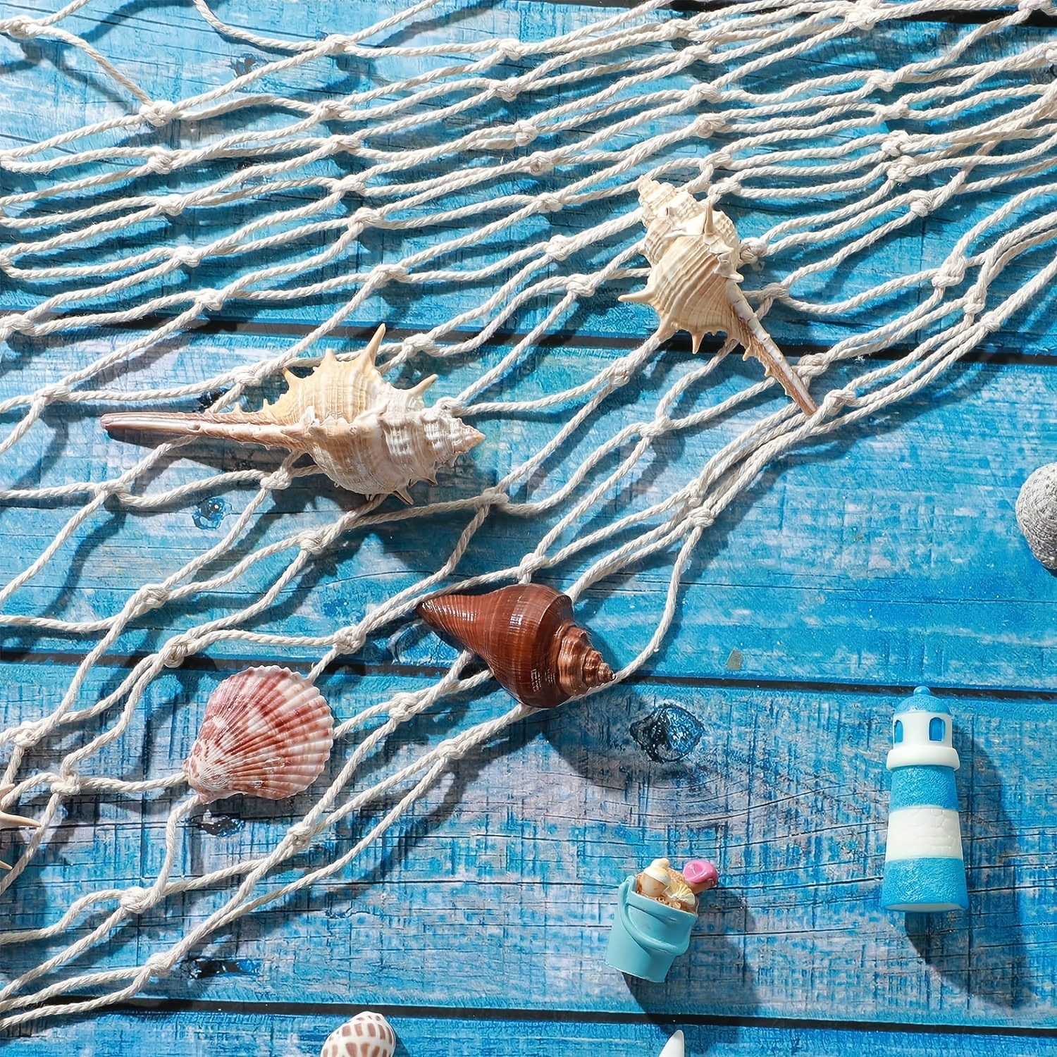 Natural Fish Net Party Decorations For Pirate Hawaiian Party Mermaid Nautical  Ocean Themed Hawaii Beach Halloween Party Cotton Fishnet Party Accessory  Beige - Toys & Games - Temu