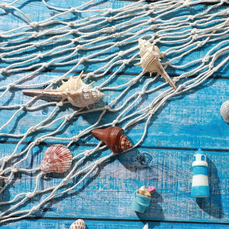 Natural Fish Net Party Decorations For Pirate, Hawaiian Party, Mermaid,  Nautical, Ocean Themed Hawaii Beach Halloween Party Cotton Fishnet Party  Acces