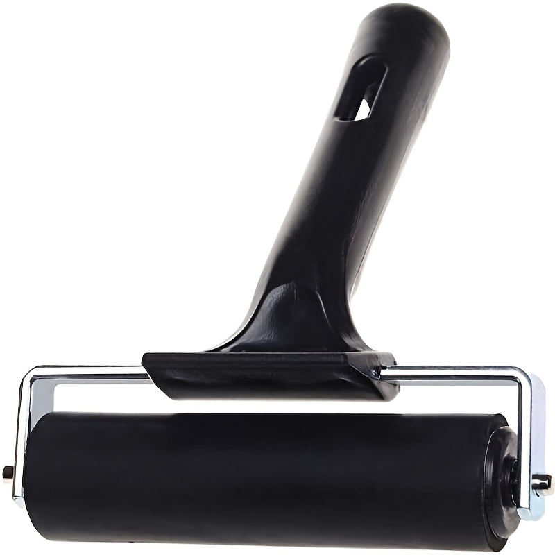 Uxcell 4.5 Inch Rubber Roller Brayer, Anti Skid Hard Rubber Roller Tool for  Printmaking Art Craft Stamping Tape, Black