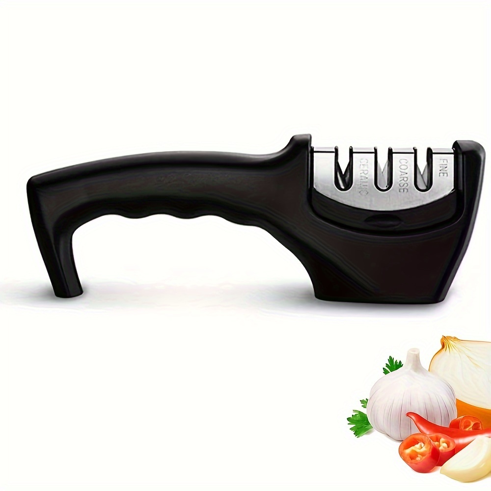 1pc, Affilacoltelli A 3 Fasi Per Affilare Coltelli Da Cucina, Design  Ergonomico Con Forte Presa Di Base, Strumento Manuale Per Affilare Coltelli  Per