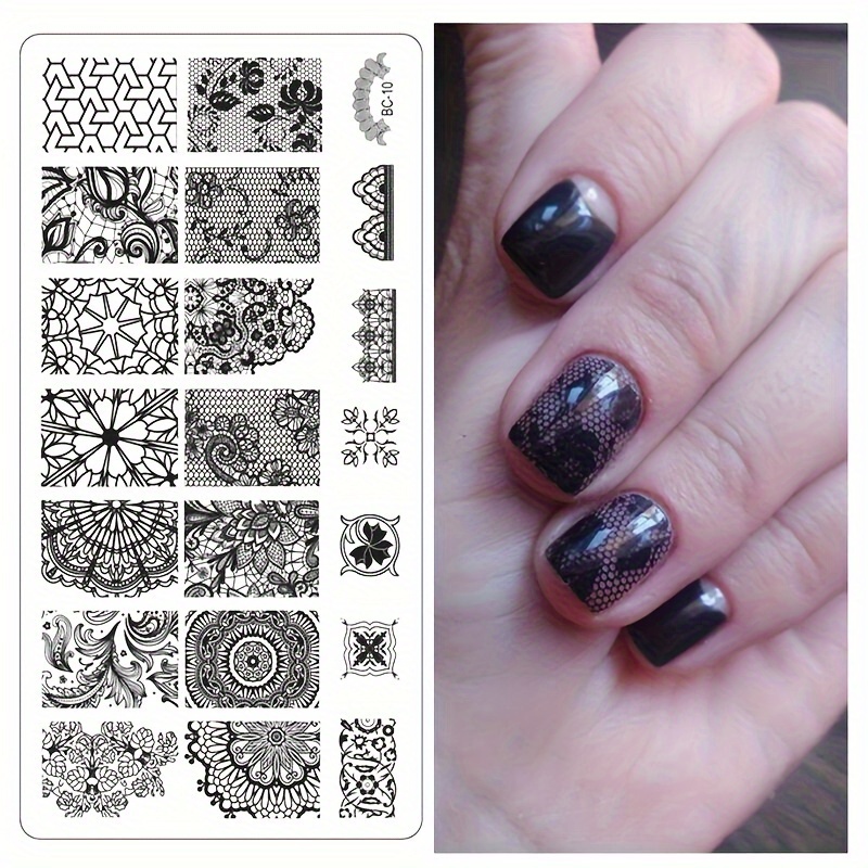 Nail Stamping Board Set, Silicone Nail Brush, Polishing Transfer Template,  Nail Tool DIY Template