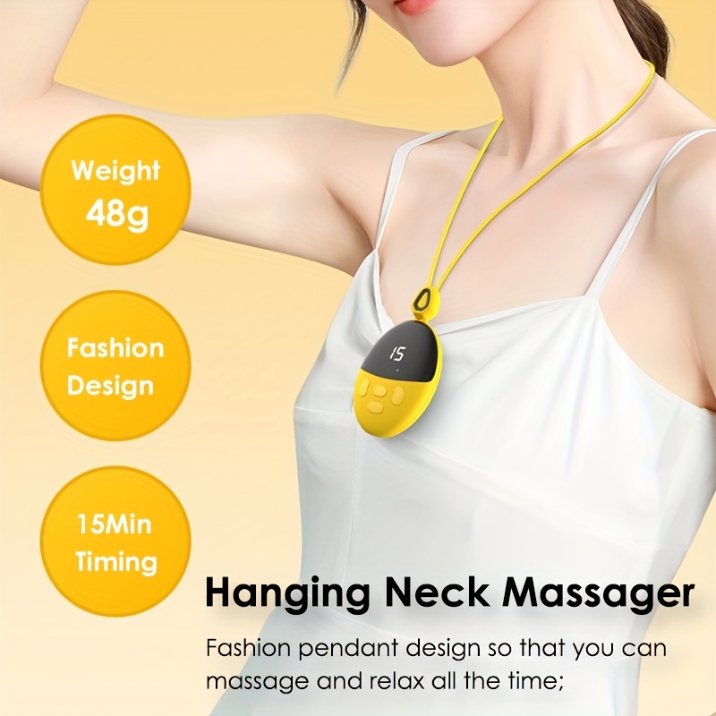 Newest Mini Portable Smart Hanging Neck Massager Electrical Muscle  Stimulation Tens Dual Pulse Hot Compress With Heating Cervical Spine  Shoulder Massager Neck Protector For Relief Pain - Temu United Arab Emirates