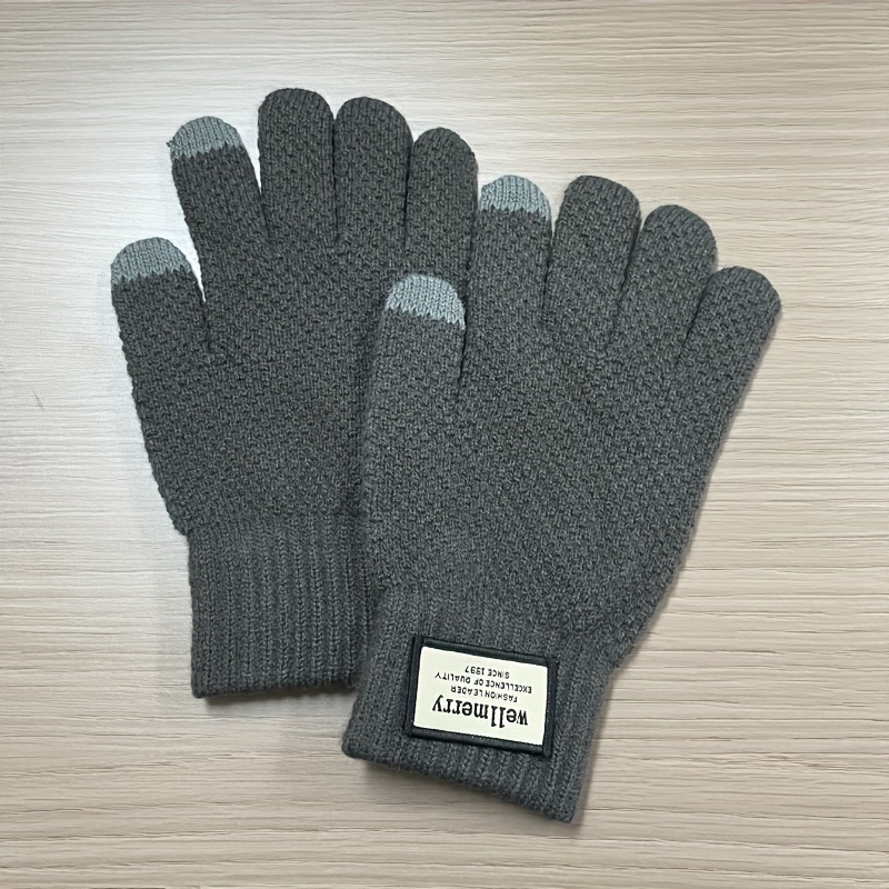 Men's Knitted Gloves Extra Thick Wool Gloves Touch Screen - Temu Philippines