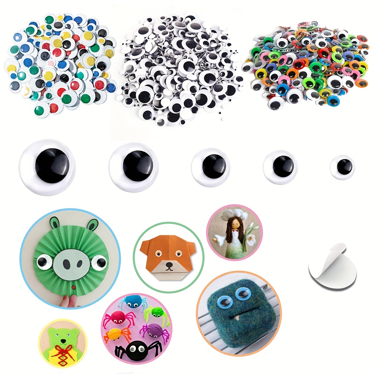 Self Adhesive For Crafts Craft Sticker Wiggle Eyes With - Temu