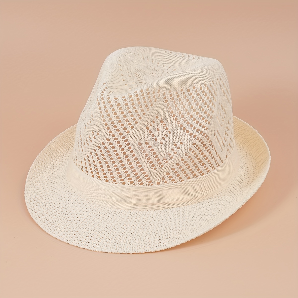 Short Brim Fedora Cap Breathable Jazz Hat Summer Sun Hat