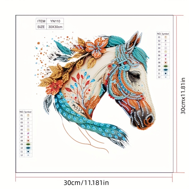 DIY 5D Diamond Painting Kit Colorful Horse Animal Shaped Diamonds, Rhinestones, Datura, And Crystal Diamonds