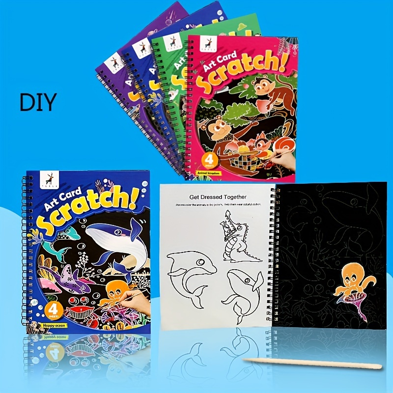 25pcs Students Scratch Paper Scratching Drawing Painting Papers Creative  Scratch Drawing Paper Colorful A4 Scratch Paper DIY Scratch Book