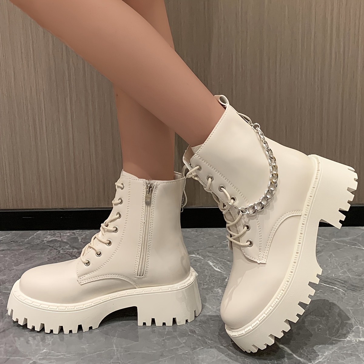 Chain combat outlet boots