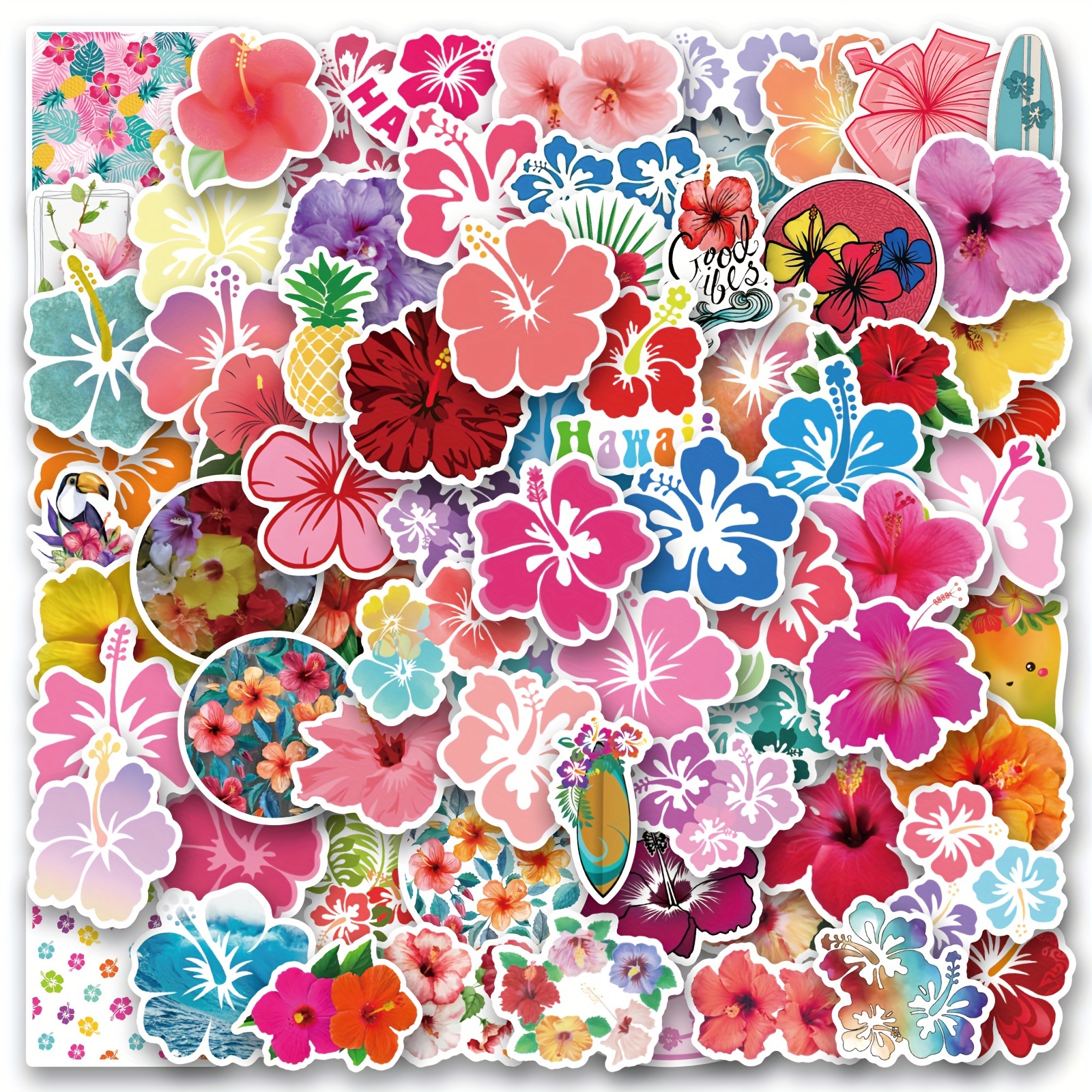100pcs Flower Stickers Pack for Water Bottle, Cute, Vinyl, Aesthetic,  Trendy, Waterproof Floral Stickers and Decals for Hydroflask Laptop  Scrapbooking