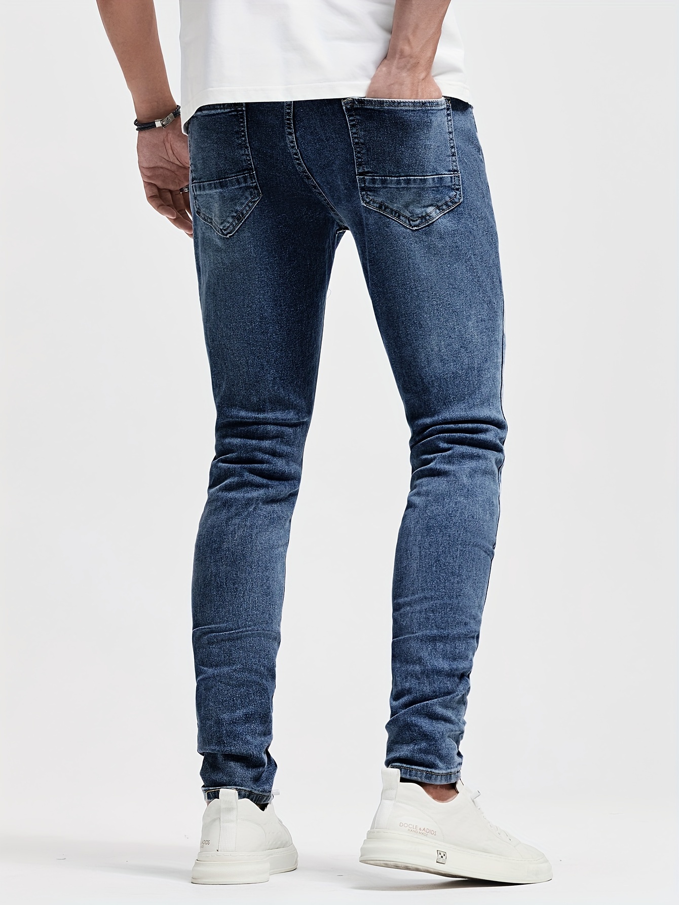 Jeans Masculinos Plus Size Calças Jeans Rasgadas De - Temu Portugal