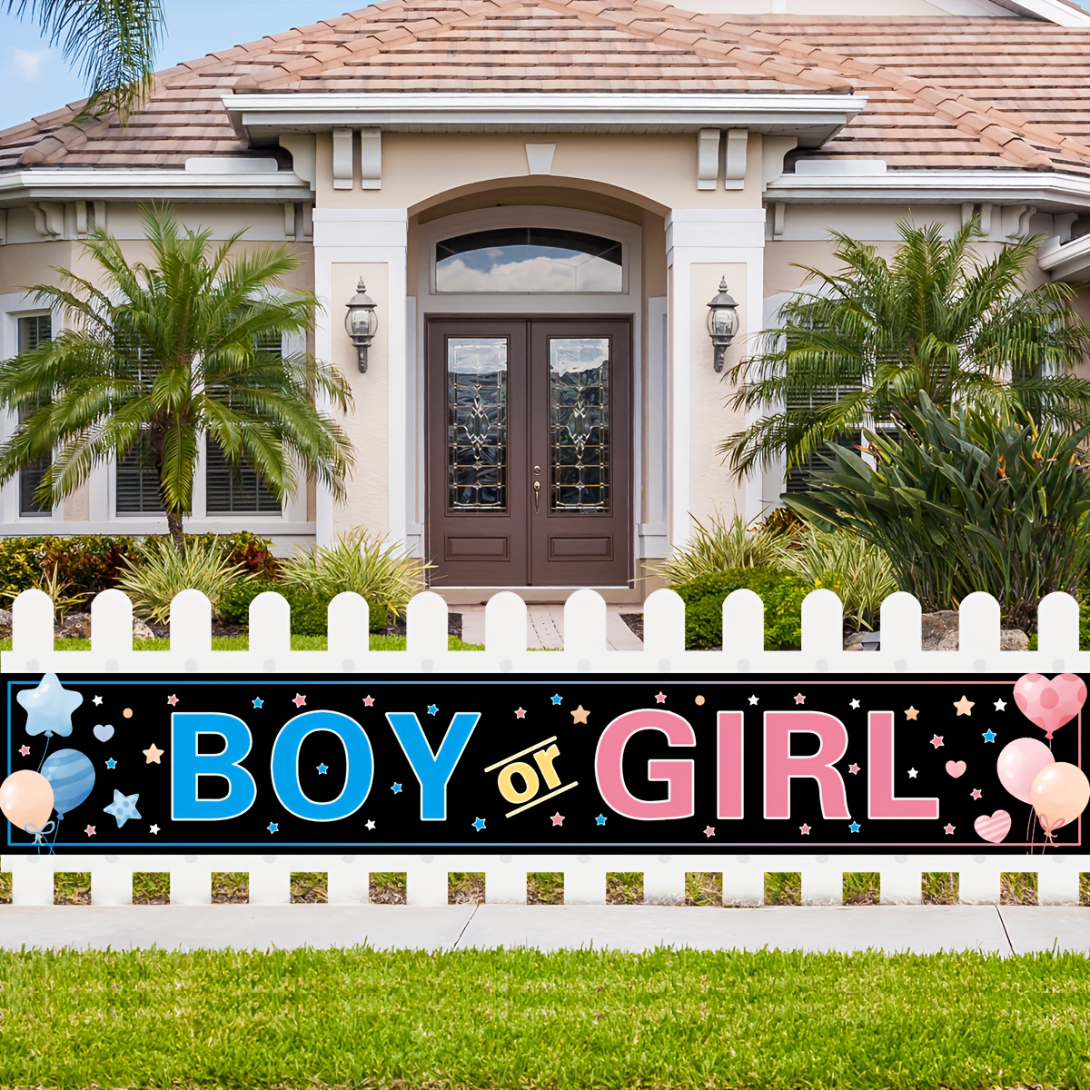 Baby Gender Reveal Decorations Banner Boy Or Girl Gender - Temu