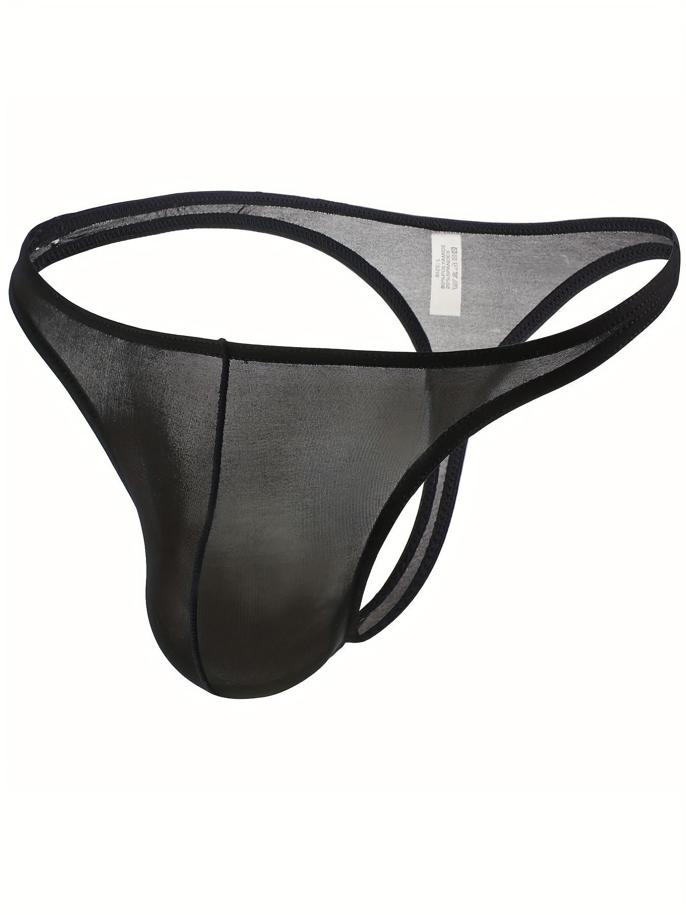 2/pack Mens Elastic C String Thong Underwear Invisible Panties White Black  [free Shipping]