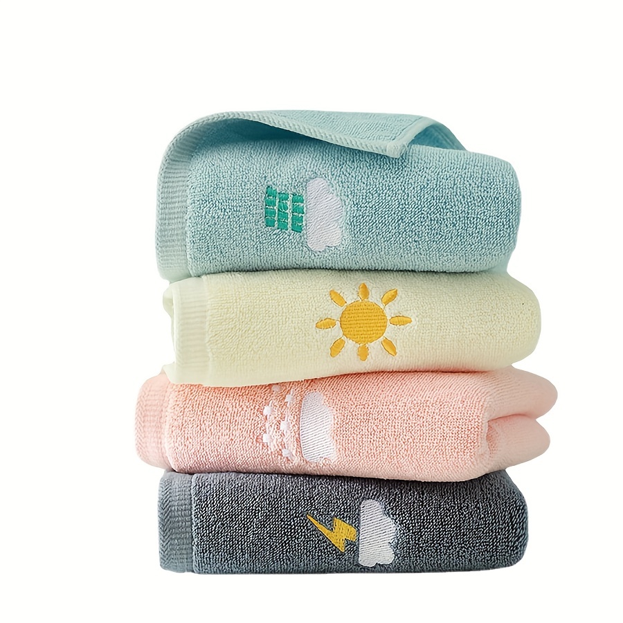 Cartoon Weather Embroidered Hand Towel Soft Skin-friendly Face Towel