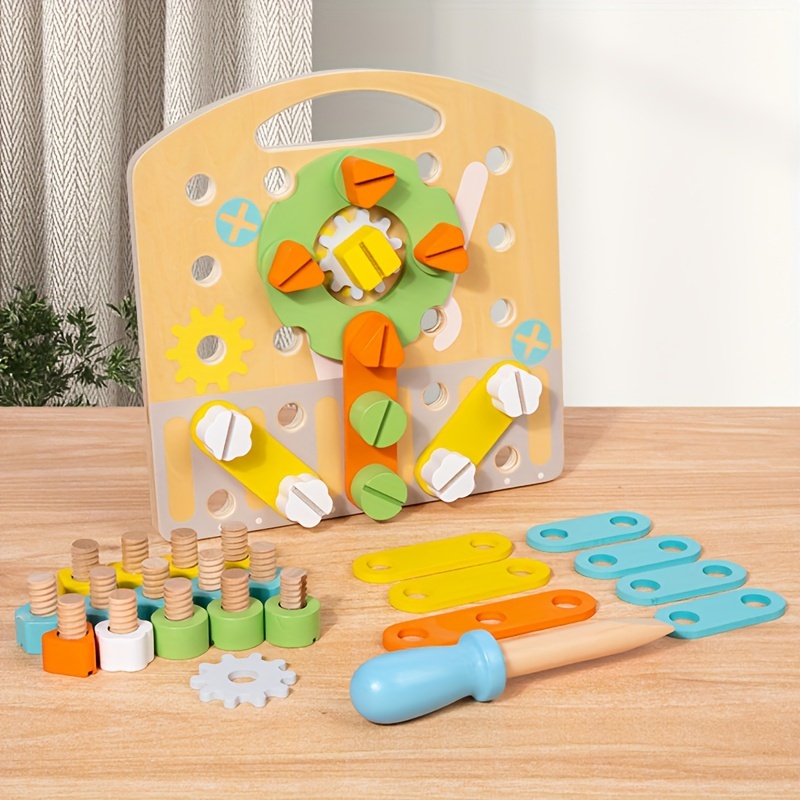 Montessori Mama Wooden Kids Tool Set - 29 Piece Pretend Play Construction  Toy Tools Set - STEM Educational Toy - Toys for Kids Toddler Tool Set