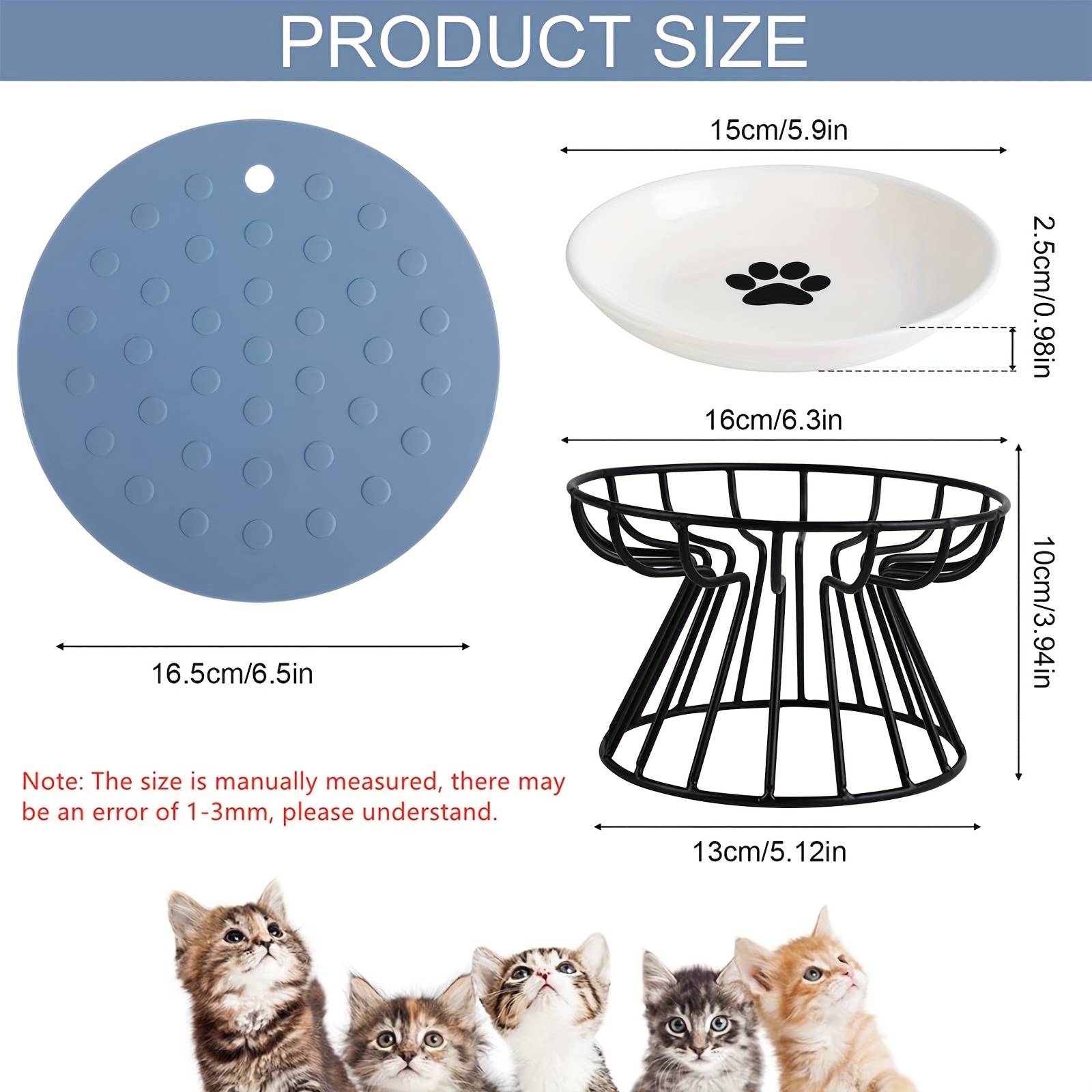 Raised Non-slip Ceramic Pet Food Bowl - Perfect For Cats & Dogs! - Temu