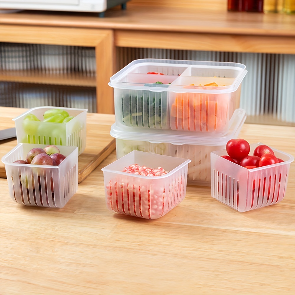 Food Drain Box Thickened Transparent Double layer Fresh - Temu