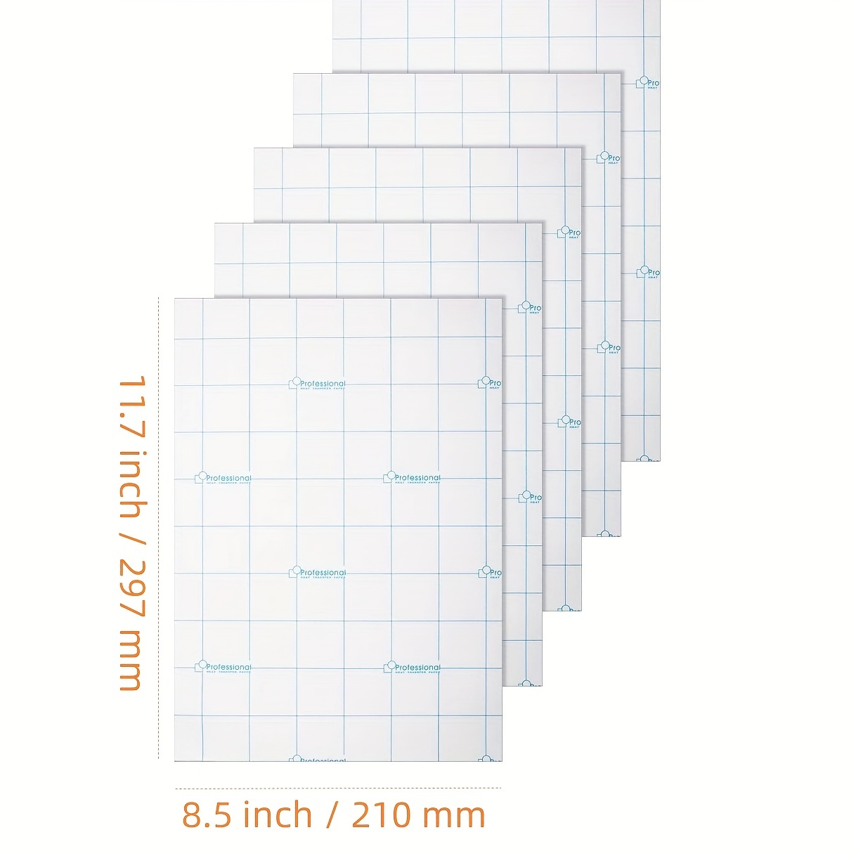Inkjet Heat Transfer Paper Blue Line 8.5 x 11 for Inkjet Printer Iron on for Dark Fabric 50 Sheets*