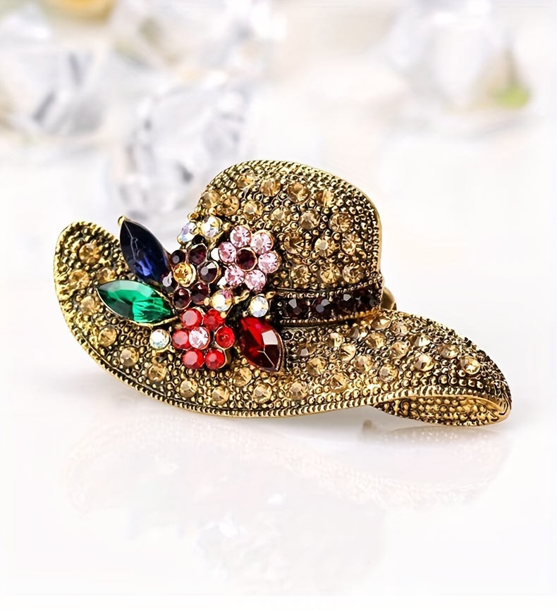 ASTRIM Creativity Harp Brooches for Women Rhinestone Inlay Shiny