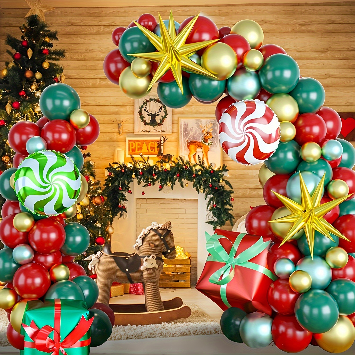 Conjunto Arco Corona Navidad Globo Rojo Verde 125 Piezas, Decoración Fiesta  Navidad, Decoración Año Nuevo, Decoración Casa, Suministros Decoración  Globos - Juguetes - Temu