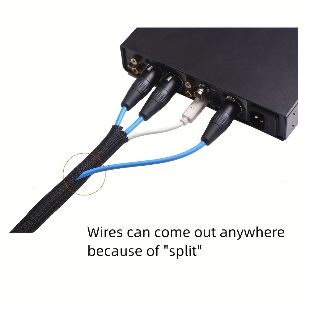 1 szt., 20-calowa osłona przewodu, wiązka przewodów Tuleja kablowa Dzielona osłona na kabel USB Przewód zasilający Kabel audio-wideo, chroń kota przed przewodami do żucia, czarny