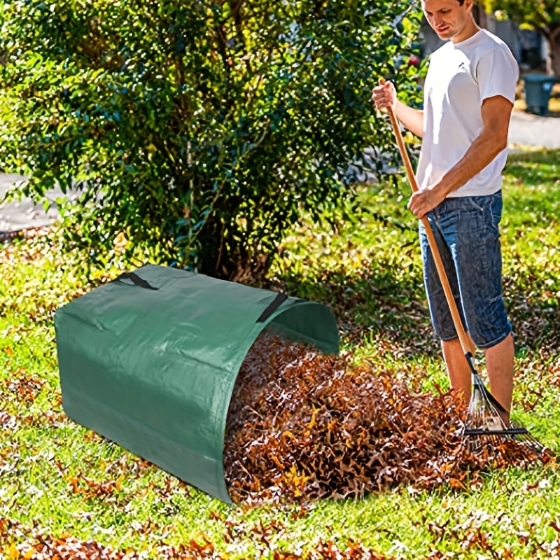 Leaf Bag For Collecting Leaves Gardening Bag Leaf Bag Garden Lawn Yard  Waste Tarp Container Garden Waste Basket Heavy Duty Canvas Fabric Yard  Waste