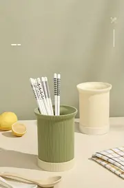 household kitchen storage round bucket can store chopsticks soup colander multifunctional storage artifact drainable and mildew proof artifact details 0