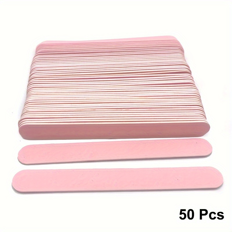 10/20/50pcs Pink Wood Nail Files Disposable Mini Nail Art Files Manicure Tools 240/240 Grit 12cm Pedicure Sanding Wood Nail Buffer