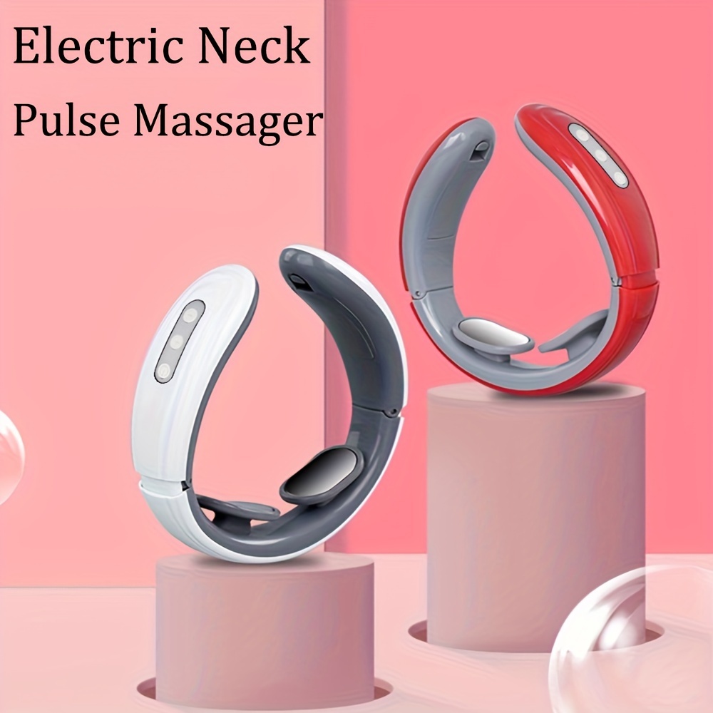 Smart Neck Massager Heating EMS Pulse Neck Massage Apparatus Heat Electric  Mini Back Body Massager Cervical Vertebra Pain Relief