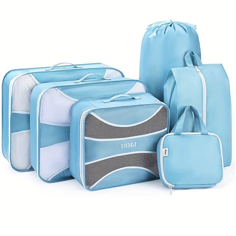 DIMJ Paquete de 8 cubos de embalaje, bolsas organizadoras de viaje para  equipaje, accesorios de viaje ligeros, organizadores de equipaje de viaje  con