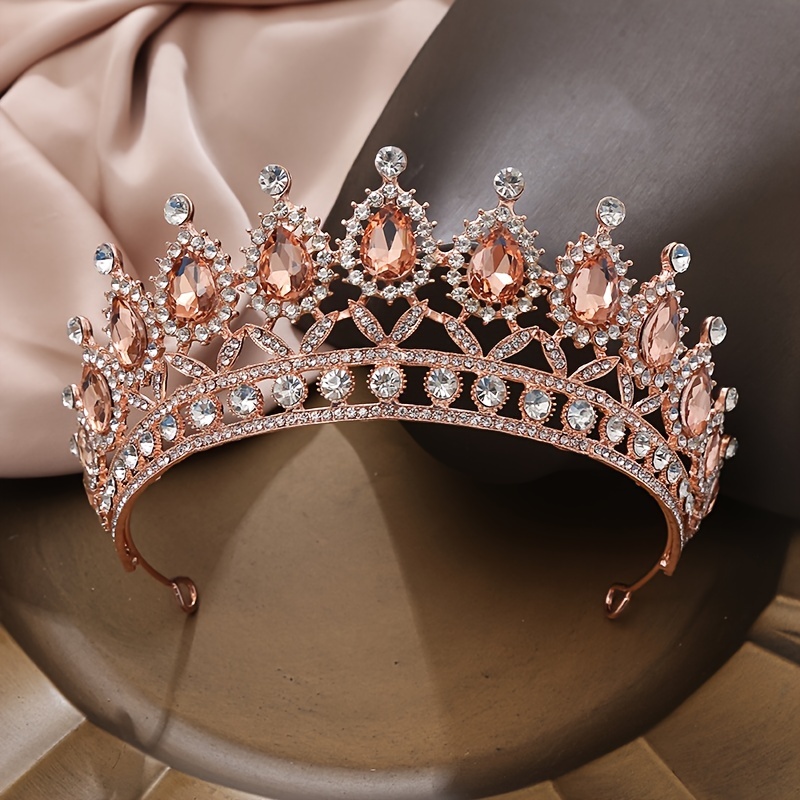 Rhinestone Crowns Women's Baroque Vintage Crystal Bride - Temu