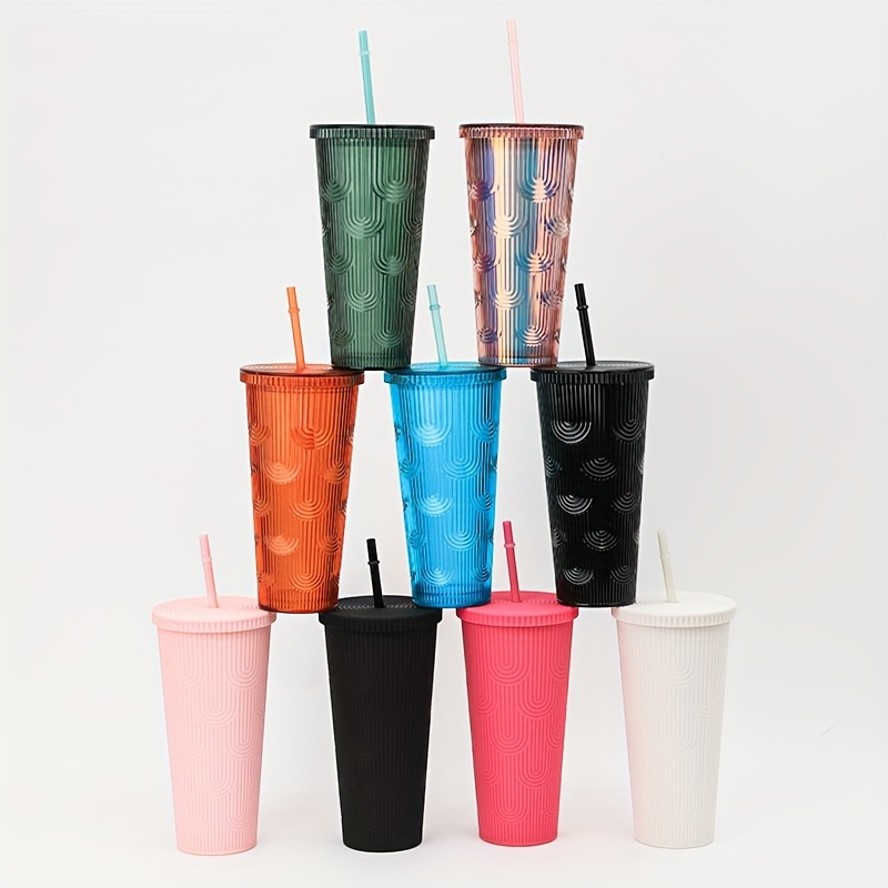 Portable Reusable PP Straw Cup Water Bottle Cup with straw