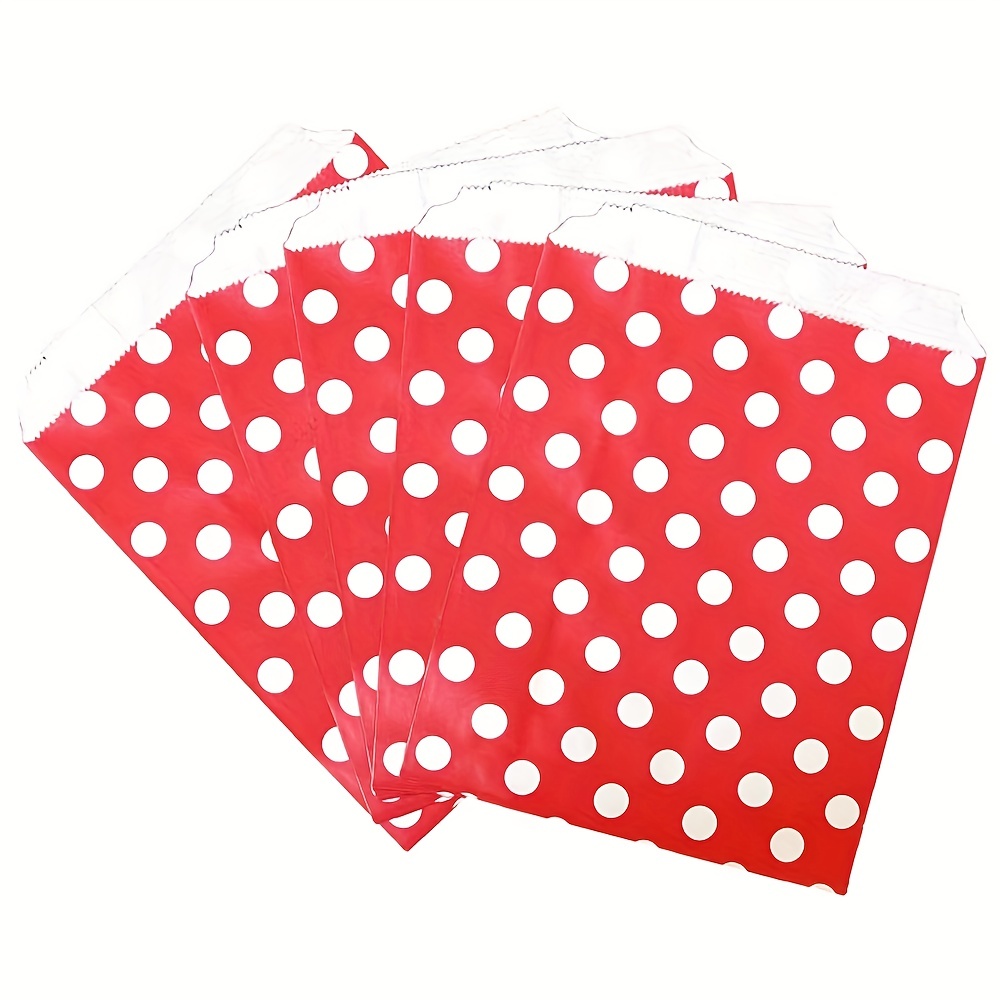 60pcs/set Plastic Gift Bag With Sticker, Modern Polka Dot Pattern Gift Packaging  Bag For Party