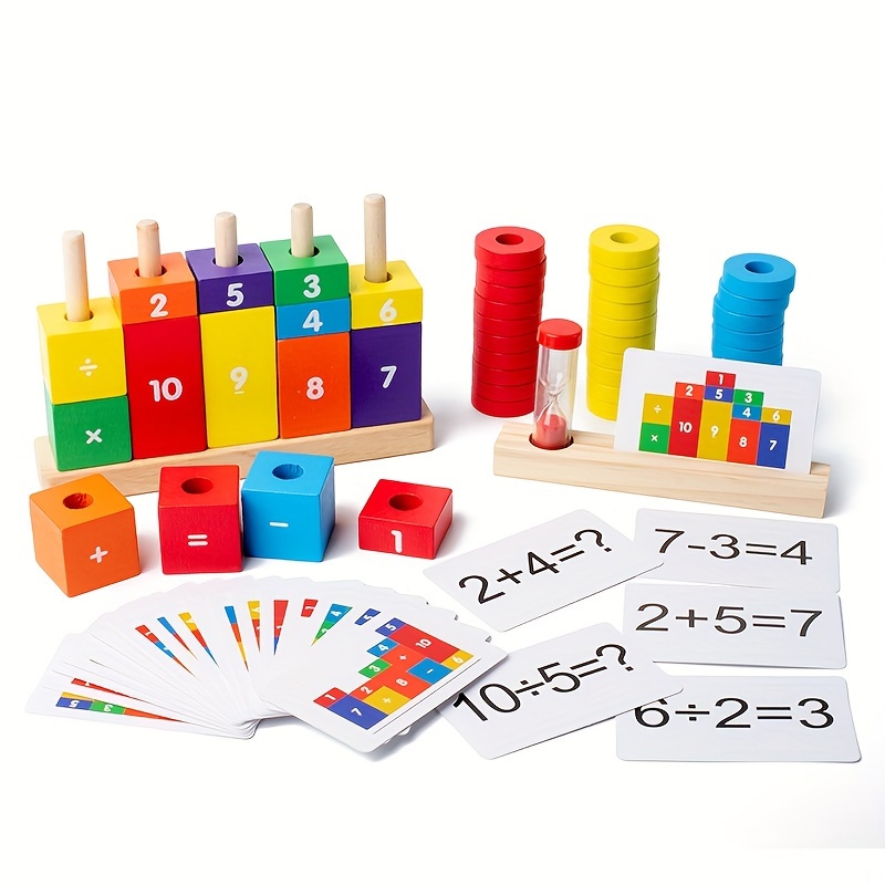 Kids' Montessori Educational Wooden Math Toys, Children Busy Board Count  Shape Colors Match Fishing Puzzle Learning Toys Gifts - Toys & Games - Temu