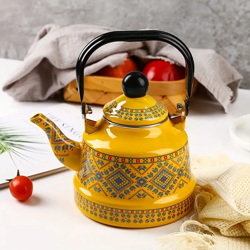 Stovetop Tea Kettles With Handle Vintage Enamel Boiling - Temu