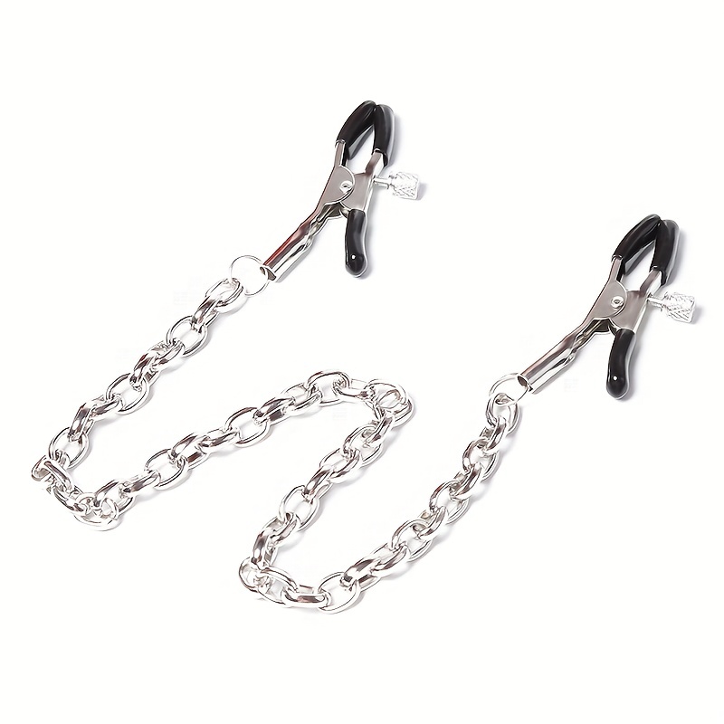 Bdsm Woman Stainless Steel Metal Chain Nipple Clips Breast - Temu