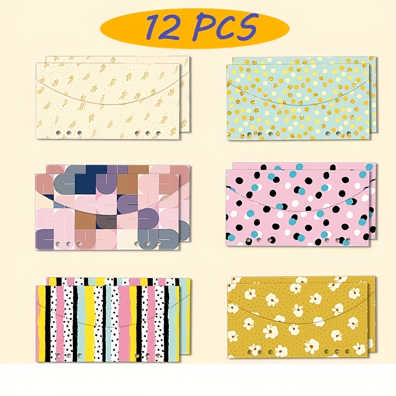 

6 Fancy Budget Envelopes, 6.97*3.62 Inch 6-hole Envelopes For Storing Cash Or For Direct Mailing Of Letters, Greeting Cards, Postcards, Birthday Cards, Christening Cards, Graduation Cards, Etc.