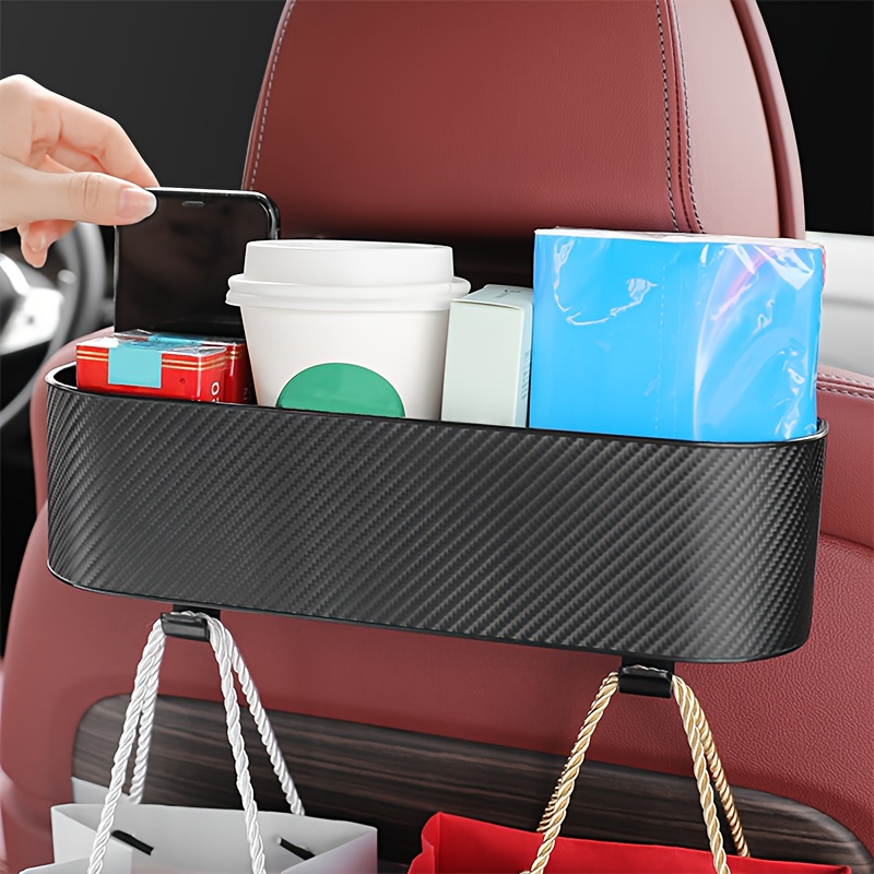 Sancaral Rear Back Seat Extra Multifunctional Drink Cup Holder Organization  with Tissue Storage Box Organizer & Hooks for Car Seat Back. Black