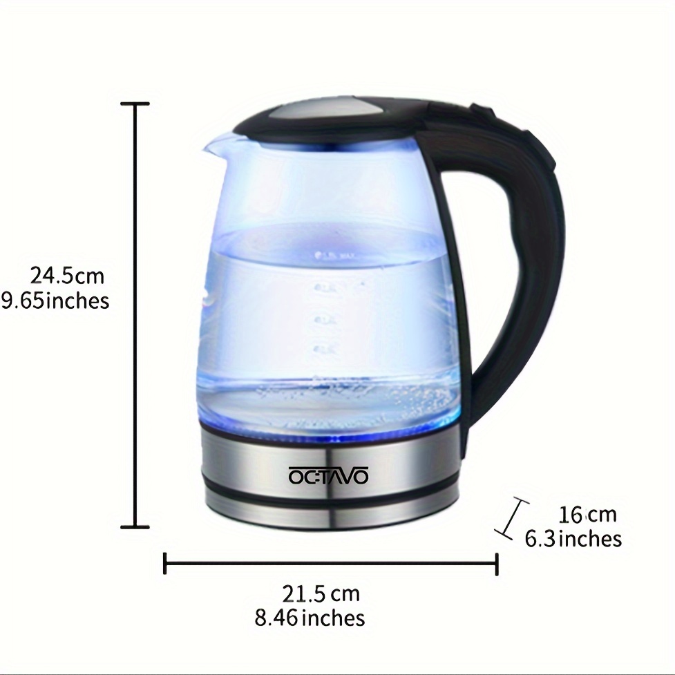 Glass Electric Tea Kettle, Water Boiler & Heater, 1 Liter, 1500 Watts For  Fast Boiling, Bpa Free, Cordless Serving, Auto-shutoff & Boil-dry  Protection, Soft Blue Led Drinkware Accessories Travel Accessories - Temu