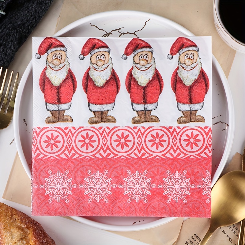 8 Guest Supplies Santa Claus Paper Plates Cups Napkins - Temu