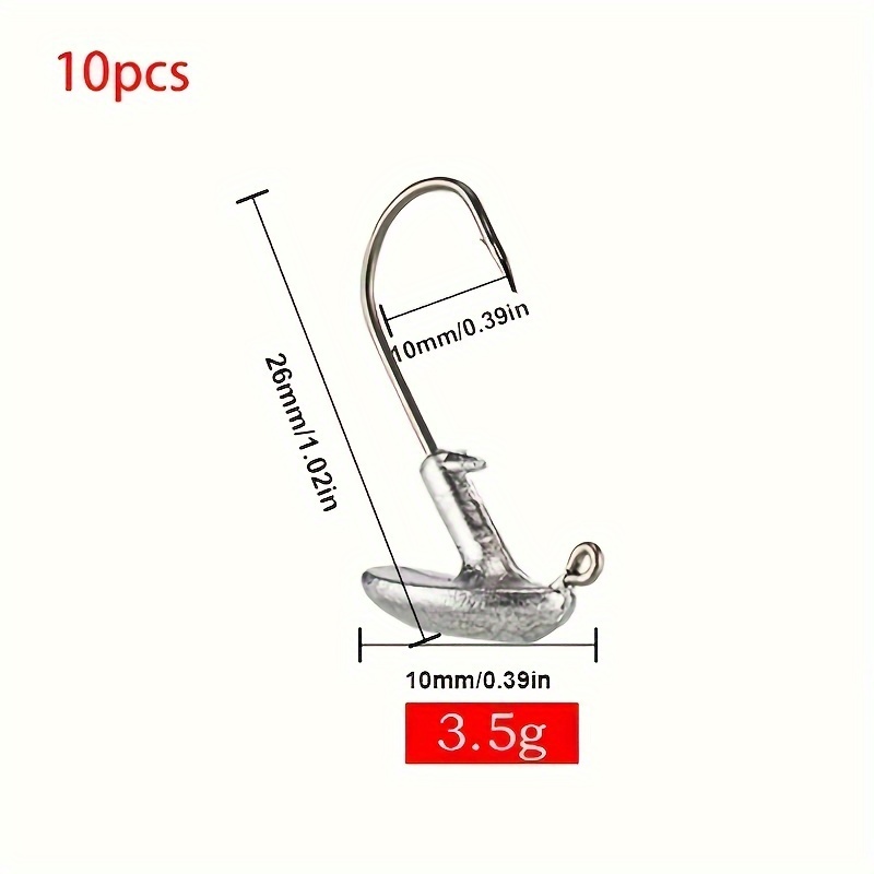 5pcs Tumbler Jig Head Fishing Hooks - Sharp Hooks for Soft Bait Fishing -  3.5g, 5g, 7g, 10g, 14g