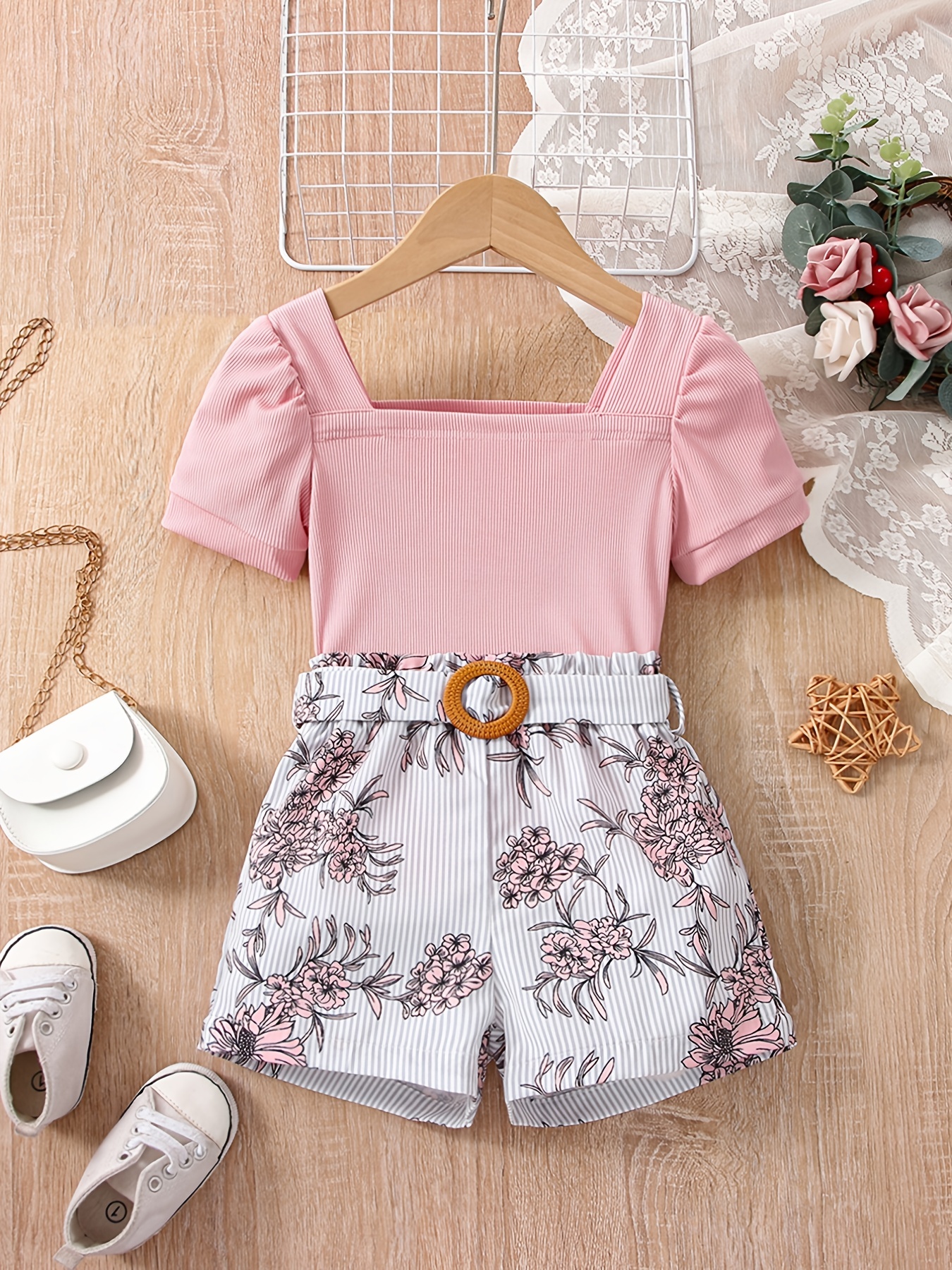 Girls Casual Suit: Cover T shirt Camisole Pants Set Kids - Temu