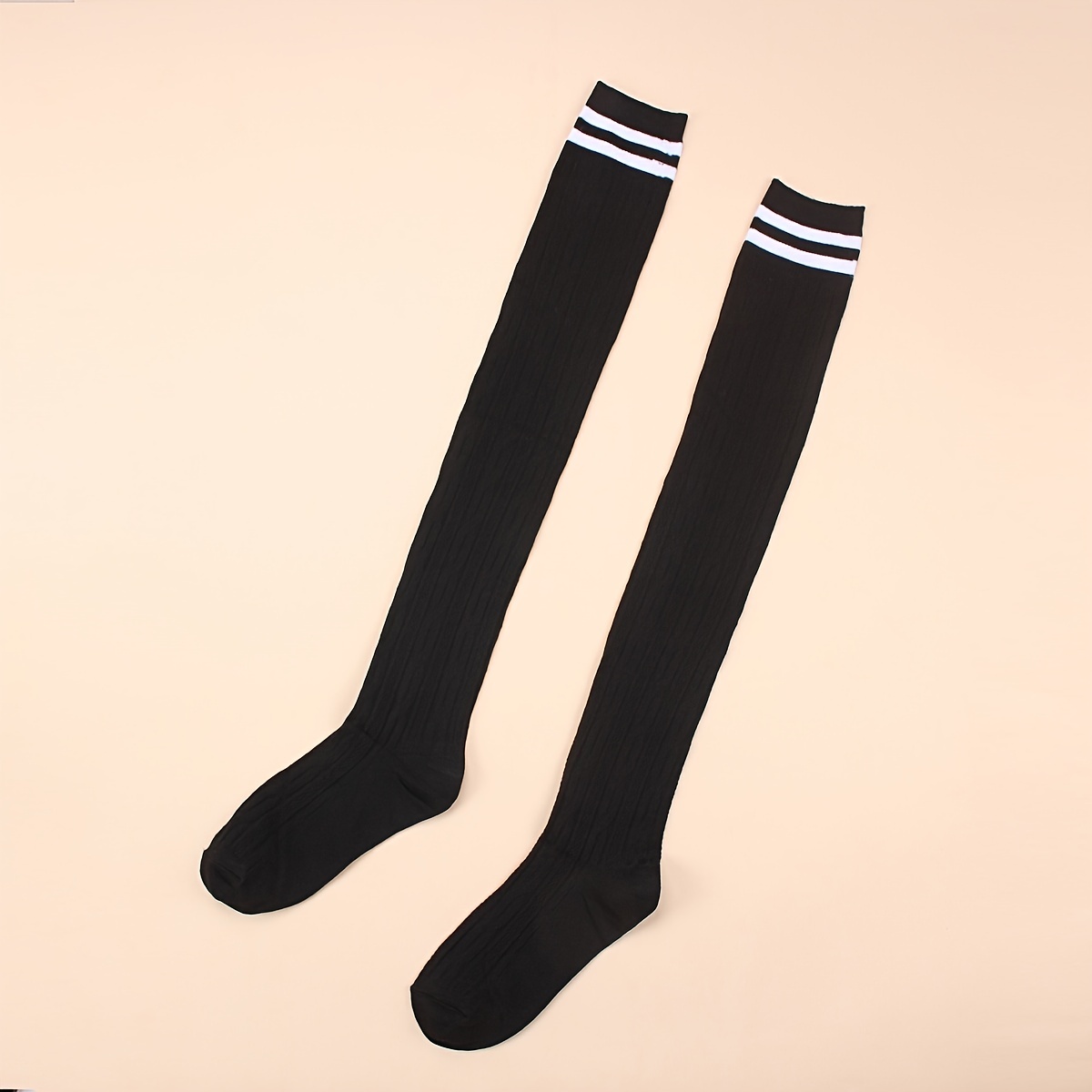 Kawaii Anime Thigh High Socks Cute Cartoon Print Knee - Temu