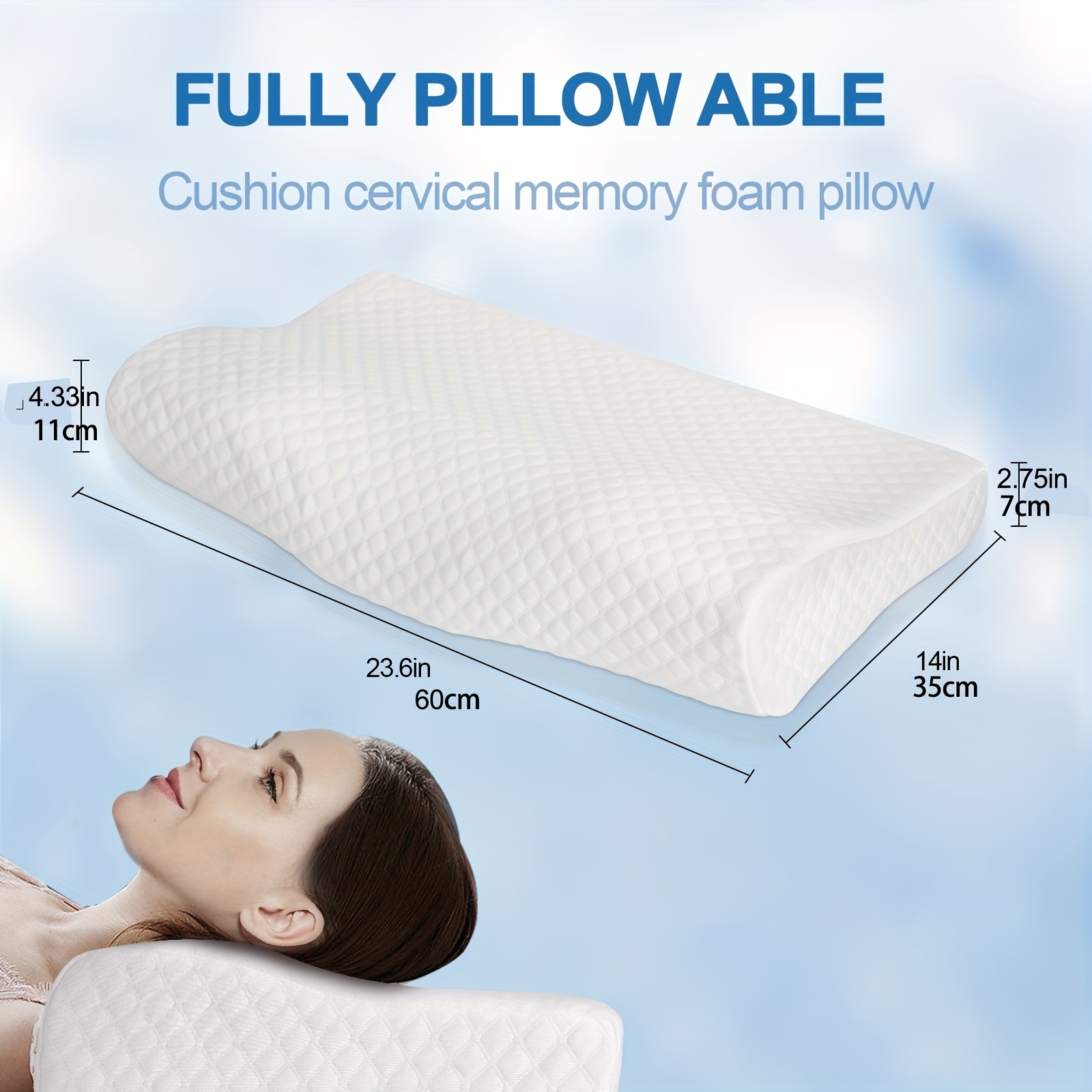 Pillow Memory Foam Ergonomic Cervical Pillow Chiropractic Pillow