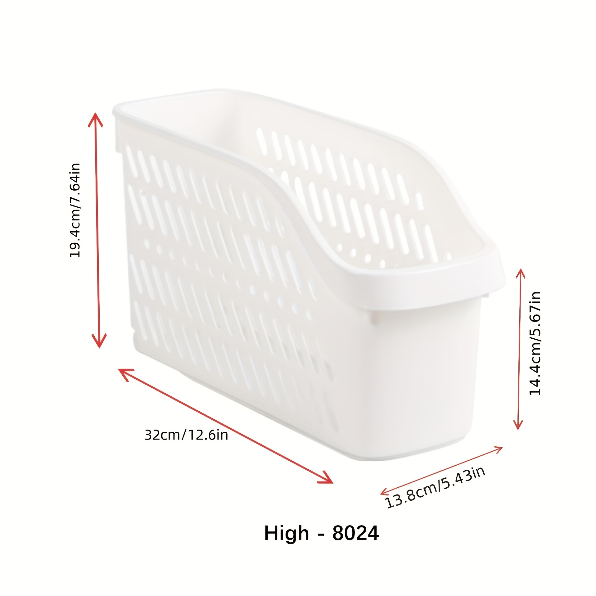 2PCS Plastic Storage Basket 12.6'' Large Organizing Container for Food  Sundries