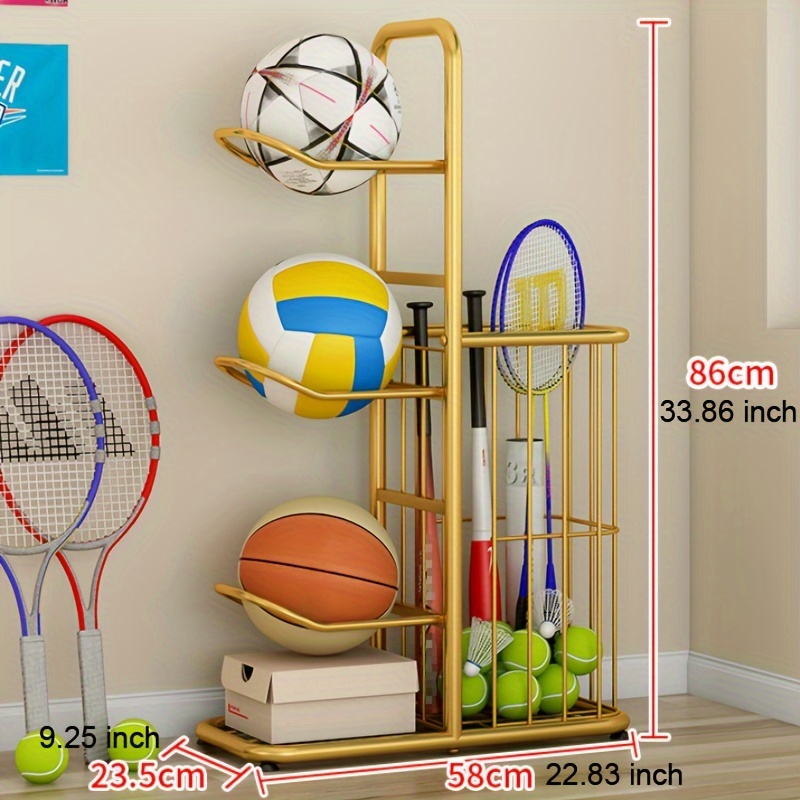 Angelreally Basketball Ball Storage Rack,3 Tier Cube Sports Ball  Holder,Garage Sports Organizer,Indoor Removable Vertical Display Stand for  Volleyball Football … in 2023