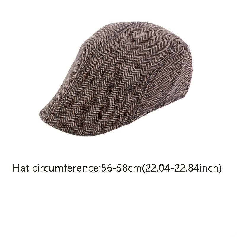 1pc Herringbone Tweed Beret Newsboy Hat For Outdoor Leisure Golf