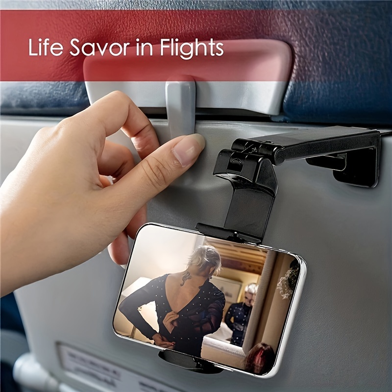 

Airplane Phone Holder Portable Travel Stand Desk Flight Foldable Adjustable Rotatable Selfie Holding Train Seat Stand Support